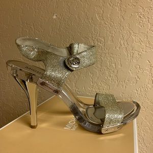 MICHAEL Michael Kors Lani Sandal - Clear and silver Glitter